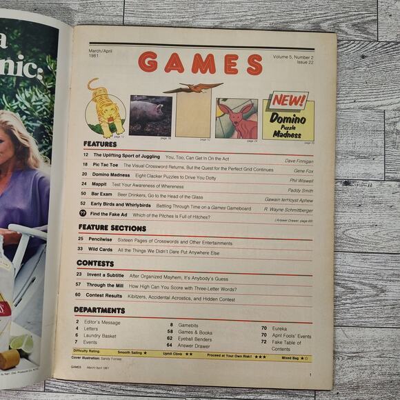 Games Magazine March / April 1981 Vtg Brain Teasers Logic Crossword Puzzles - Picture 3 of 16